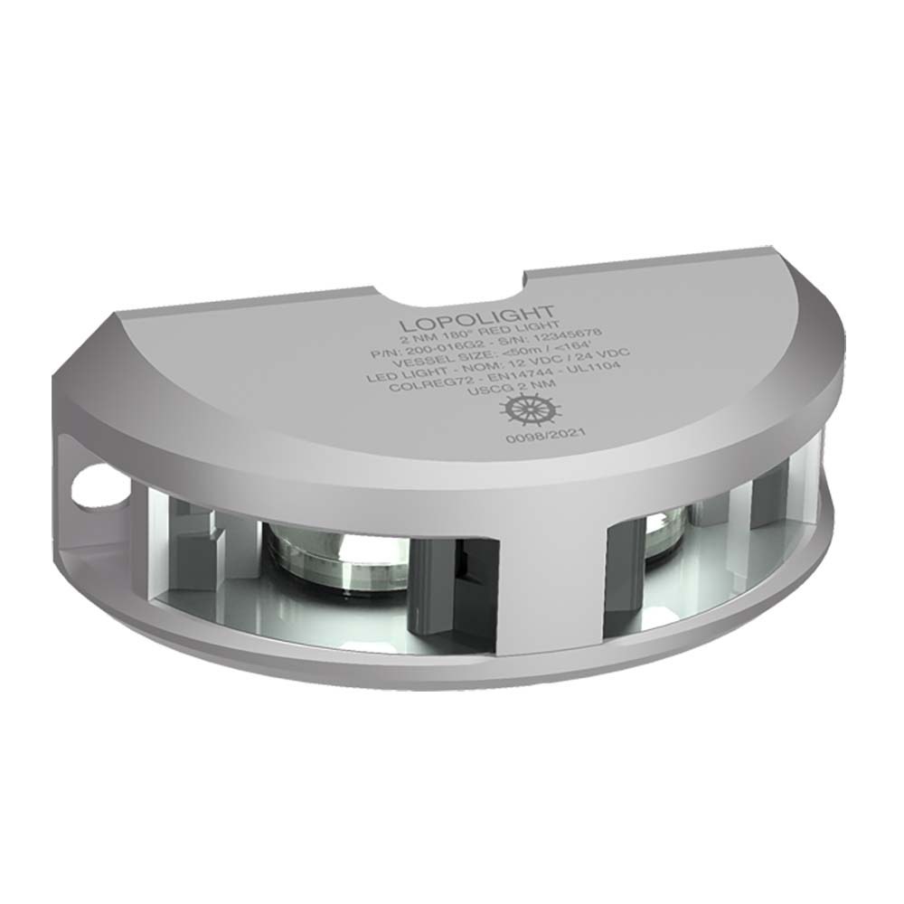 200-024G2 Series 200-024 Navigation Light with 2NM Vertical Mount - White & Silver Housing