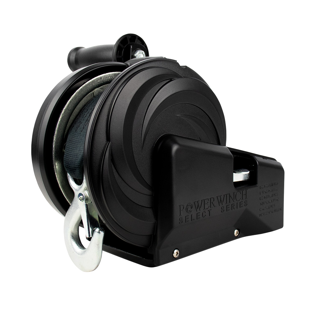 21400-W-2000-6-B-R 2000 lbs Select Series Winch with 2-Speed & 6 in. Crank Arm - Carbon Black