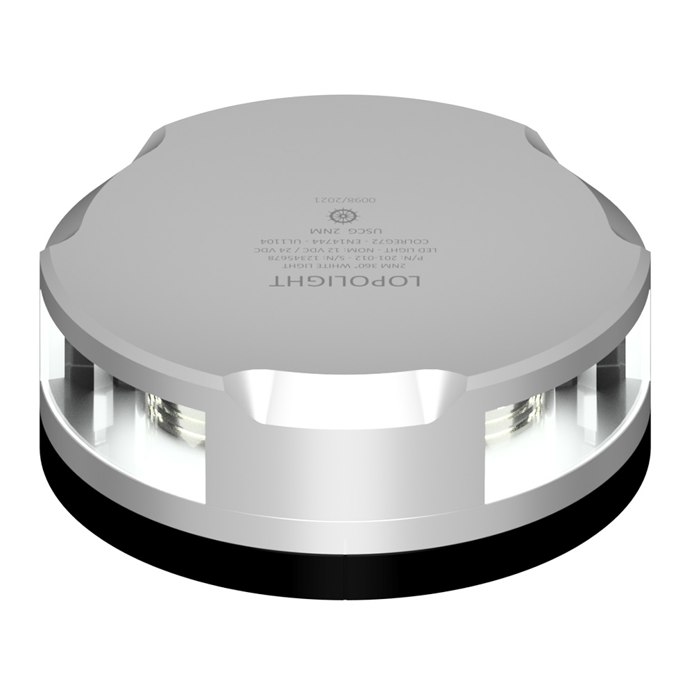 201-020-FB 2NM Masthead 360 Deg Light with FB Base - Silver Housing