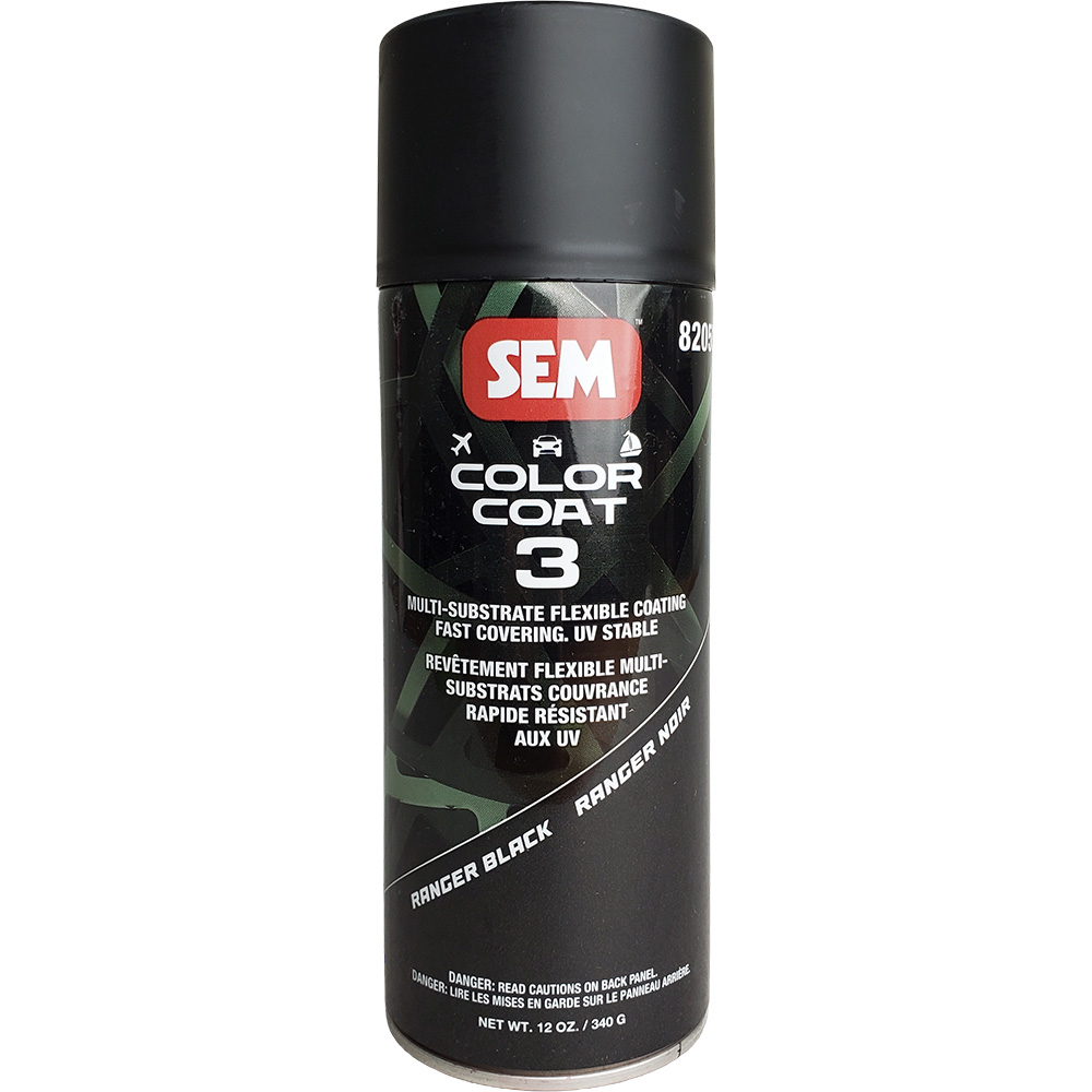 SEM 82053 12 oz Color Coat 3 Paint, Ranger Black