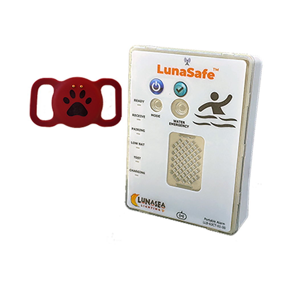 LLB-64PR-02-K2 Water Activated Pet Safety RF Transmitter with Rechargeable Alarm Receiver - Red