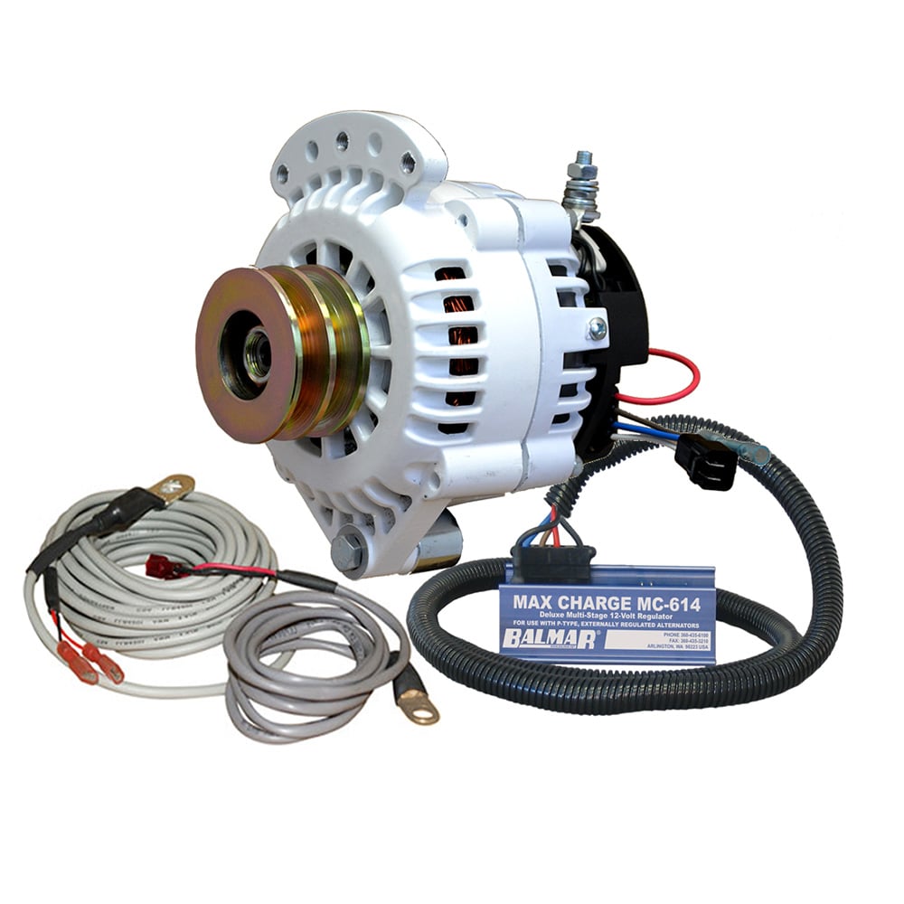 621-VUP-MC-100-DV 1-2 in. Alternator 100A 12V Single Foot Spindle Mount Dual Vee Pulley with Regulator & Temperature Sensor Kit