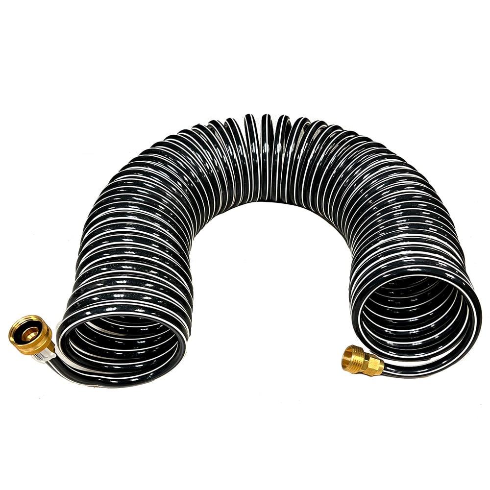 167-25 25 ft. Coiled Wash Down Hose with Brass Fittings