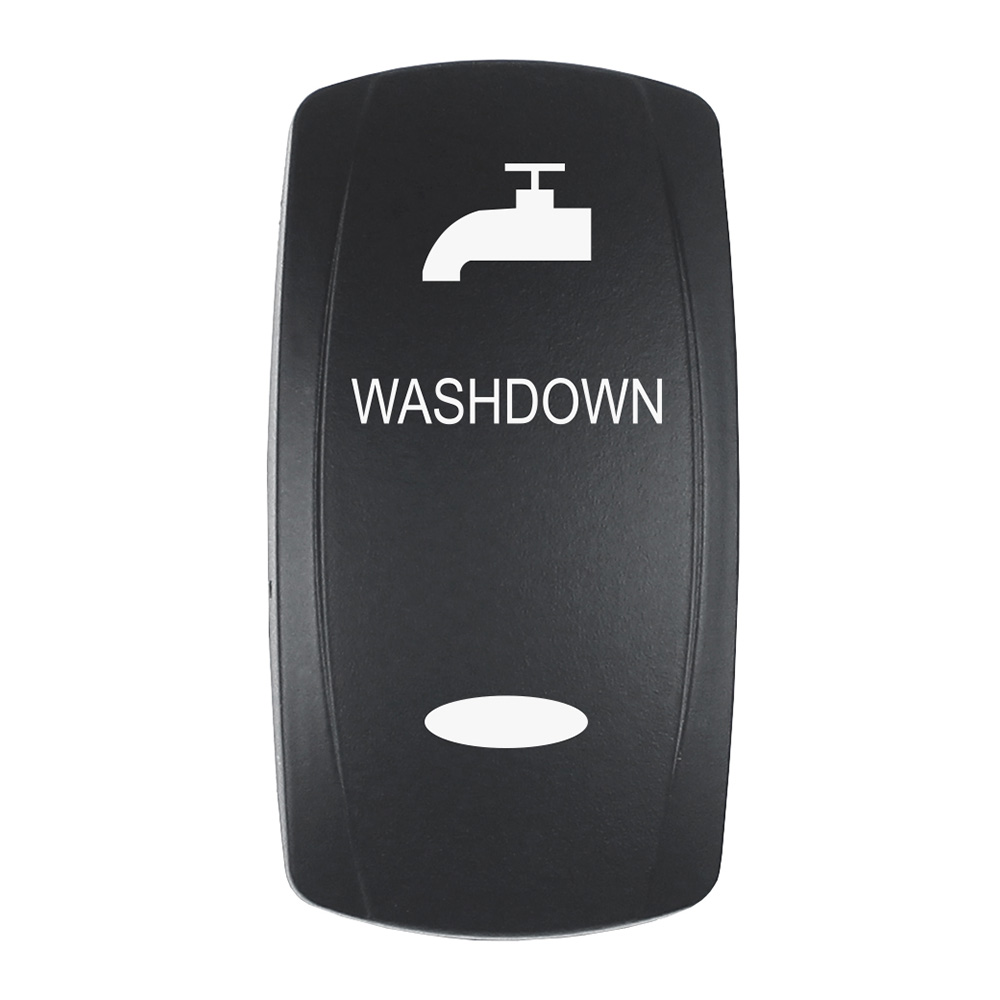 EV2LE-WSHDWN V Series Contura Switch with Etched Top & Bottom Light, Black Laser