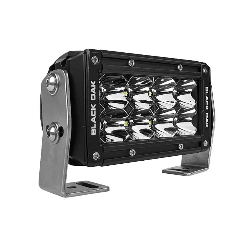 4F-D5OS 4 in. Pro Series 3.0 Double Row LED Light Bar with Flood Optics, Black Housing