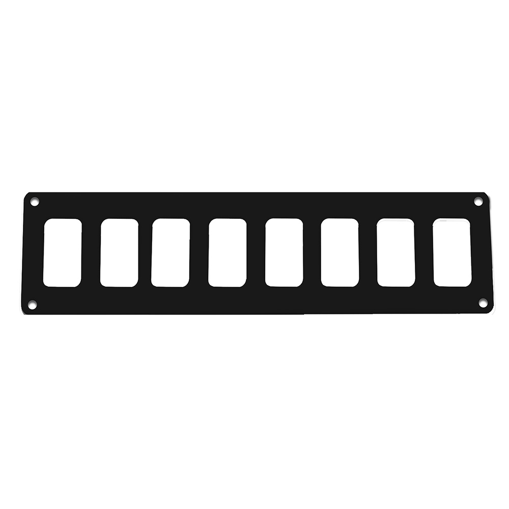 PSC-81-BK 12.5 x 2.75 in. Single Row Marine Switch Panel with 8 Switch, Black Powder-Coated Aluminum