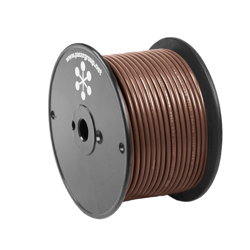 Primary Wire, Marine, 14 AWG, 1C C, Brown, PVC, Stranded, 600V, 100 ft.