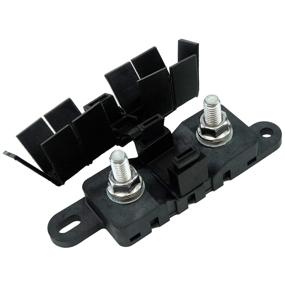 3820 M8 Stainless Self-Locking Hardware Mega Fuse Block with Black Cover