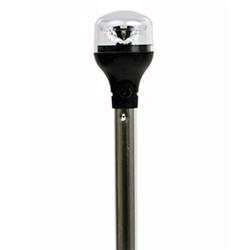 12 in. Aluminum Pole LightArmor Plug-In All-Around Light - Black Vertical Composite Base with Adapter