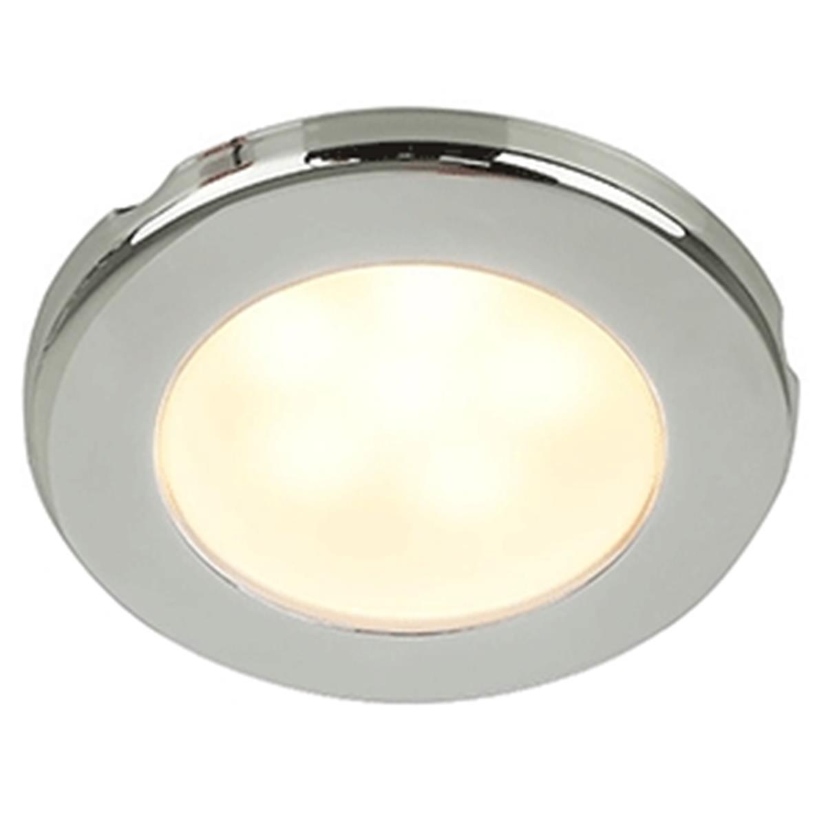 958109021 EuroLED 75 3 in. Round Screw Mount Down Light - Warm White LED - Stainless Steel Rim - 12V