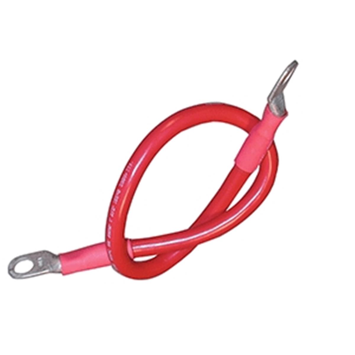 Battery Cable Assembly, 2 AWG Wire, 0.37 in. Stud, Red - 18 in.