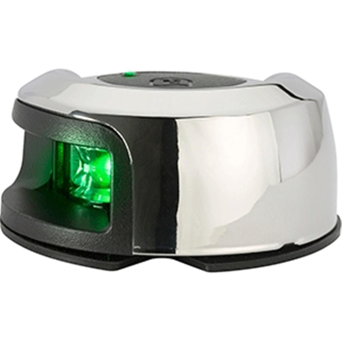 NV2012SSG-7 LightArmor Deck Mount Navigation Light - Stainless Steel - Starboard Green, 2nm