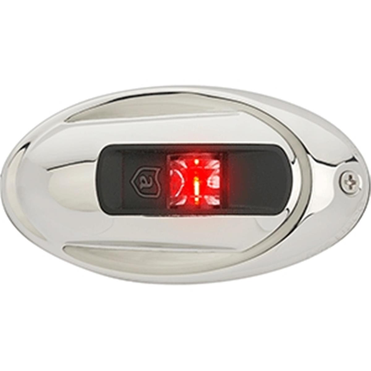 LightArmor Vertical Surface Mount Navigation Light - Oval - Port Red - Stainless Steel, 2nm