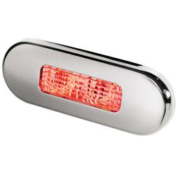 980869501 Stainless Steel Bezel Surface Mount Oblong LED Courtesy Lamp, Red