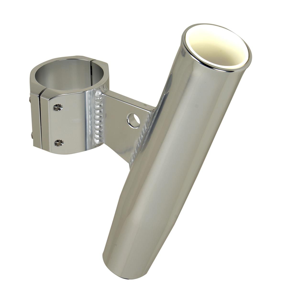 Aluminum Vertical Clamp-On Rod Holder - Polished Silver - 2.38 in. OD - Durable Design