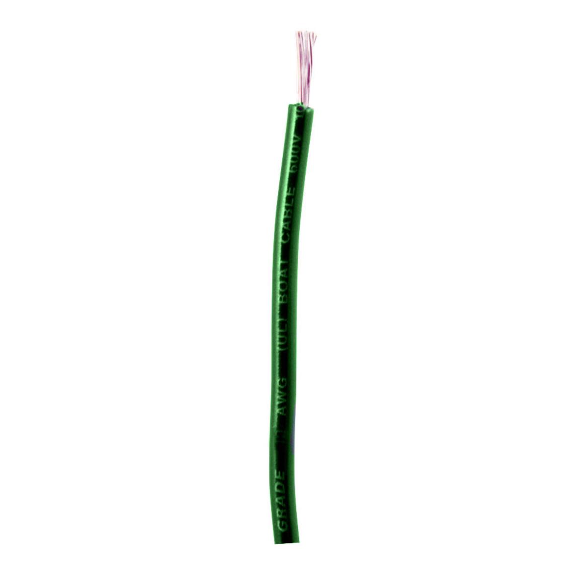 Primary Wire, 10 AWG, Copper, Green, Vinyl Jacket, Stranded