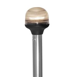 12 in. Aluminum Pole & 12V Horizontal Composite Base All-Around Fold-Down Incandescent Anti-Glare Lens Light
