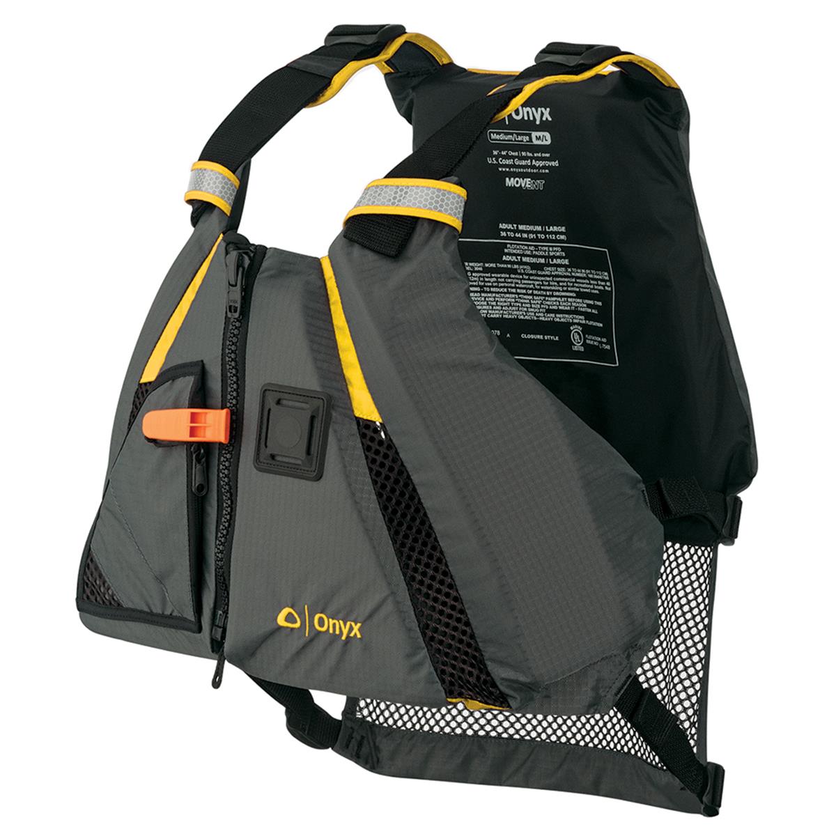 Movement Dynamic Paddle Sports Vest, Yellow & Grey - Medium & Large