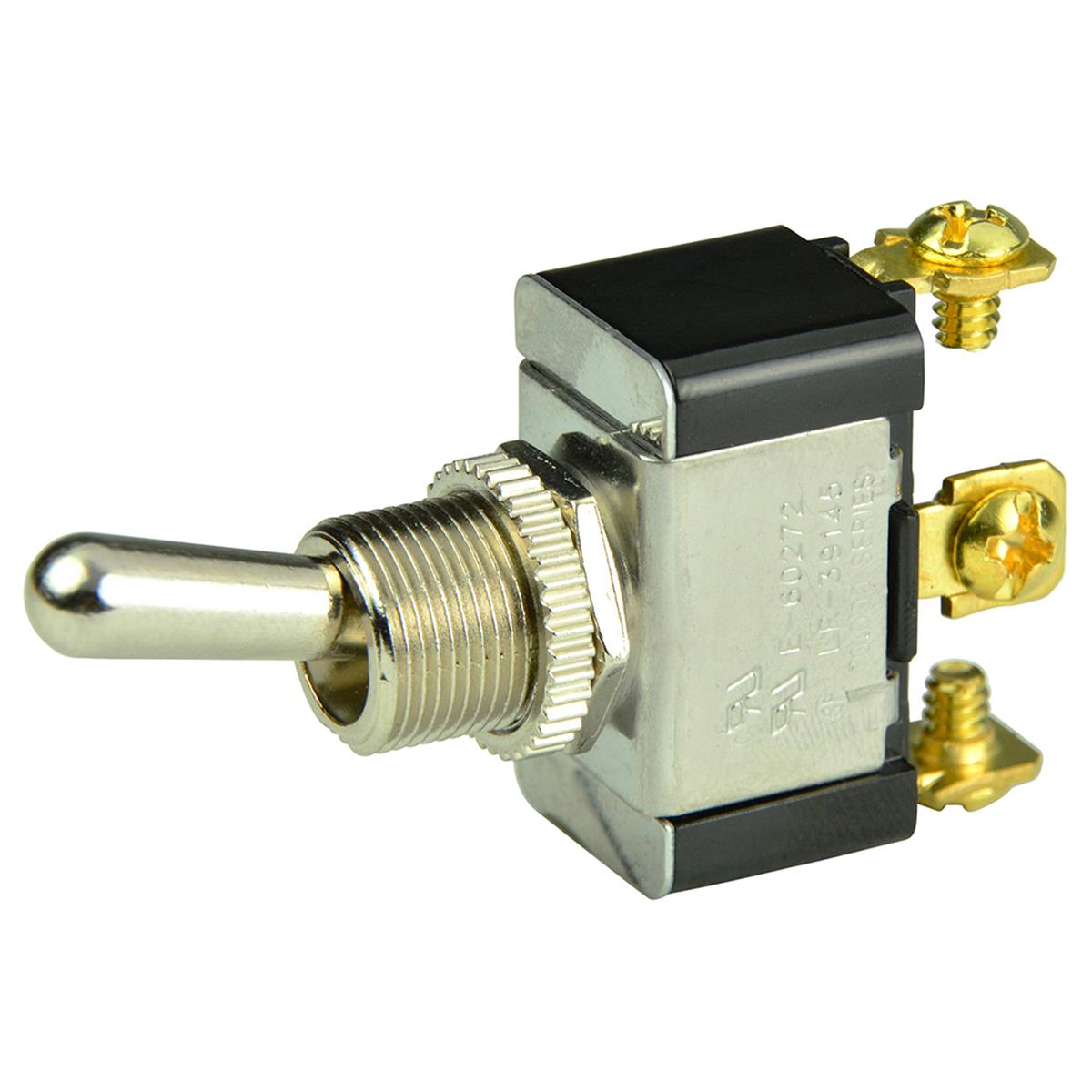 Picture of BEP Marine 1002015 SPDT Plated Toggle Switch&#44; Chrome - On&#44; Off & On