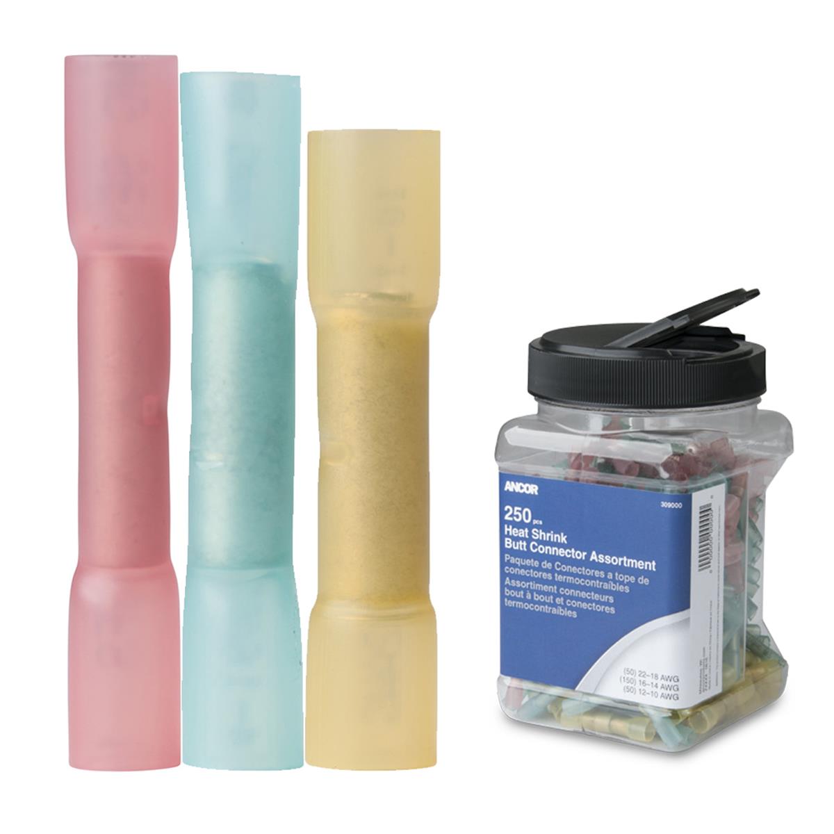 Picture of Ancor 309000 Heat Shrink Butt Connector Jar&#44; Multi Pack - 250 Piece