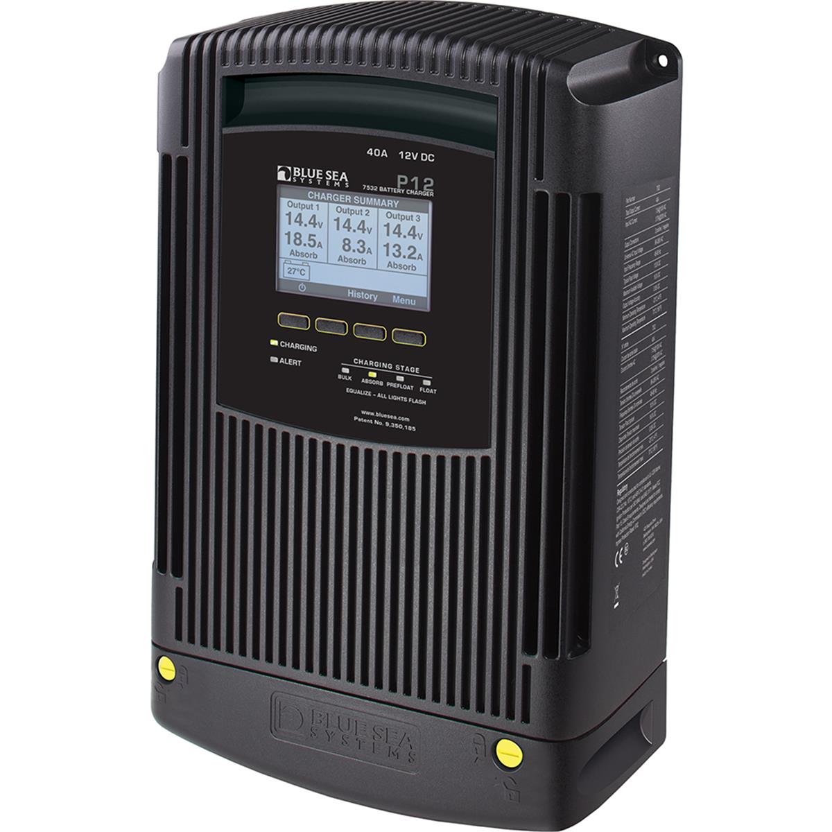P12 12V DC Four Stage, Three Output Dry Mount Battery Charger