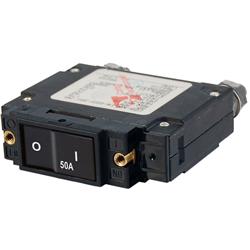 Single Pole C-Series Flat Rocker Circuit Breaker - 50A