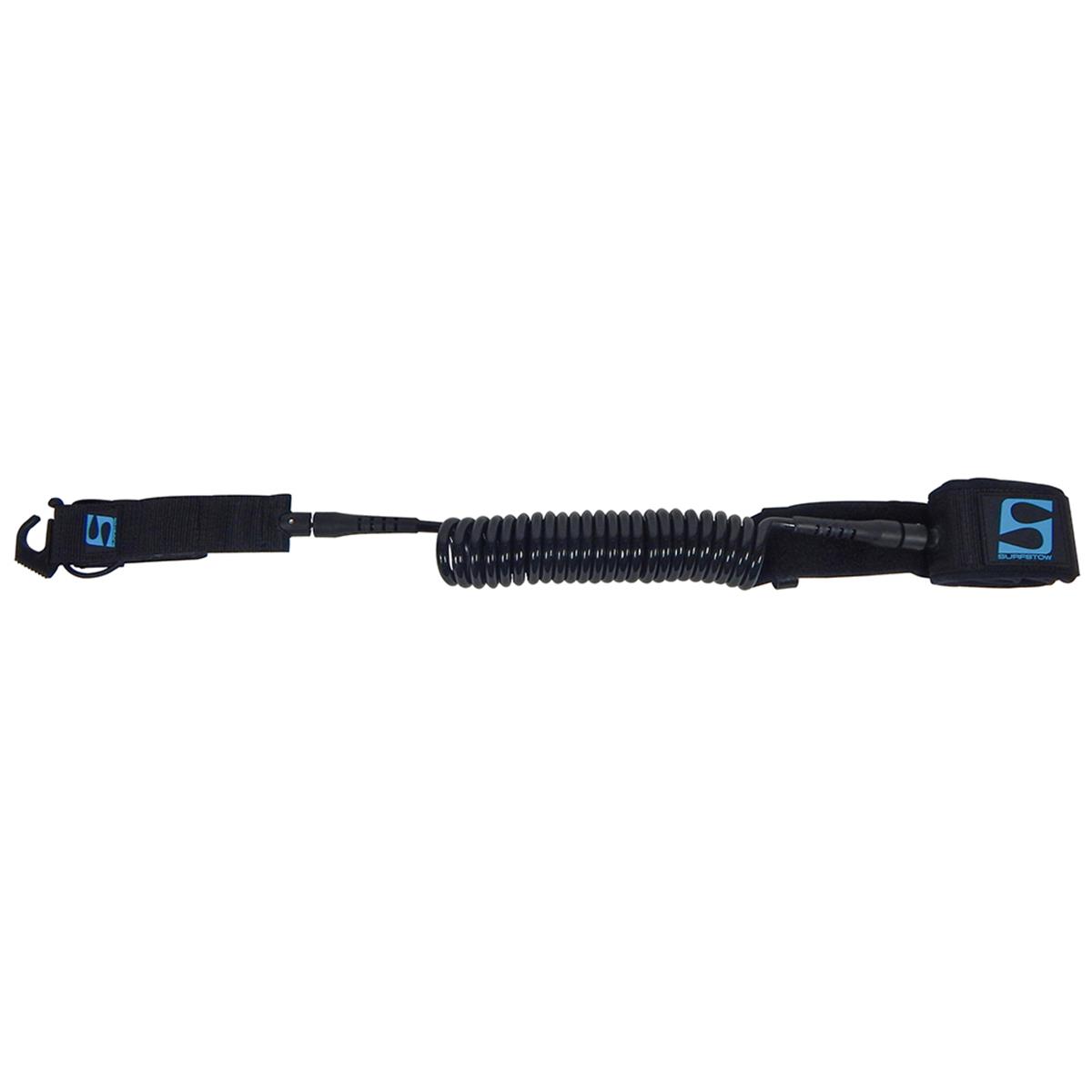 50124  Sup Leash Coiled Calf, Black - 10 ft.