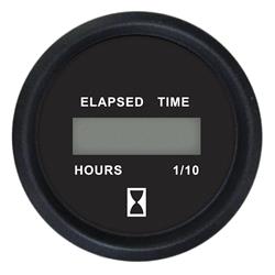 2 in. 12-32V Digital Hourmeter Gauge - Euro Black