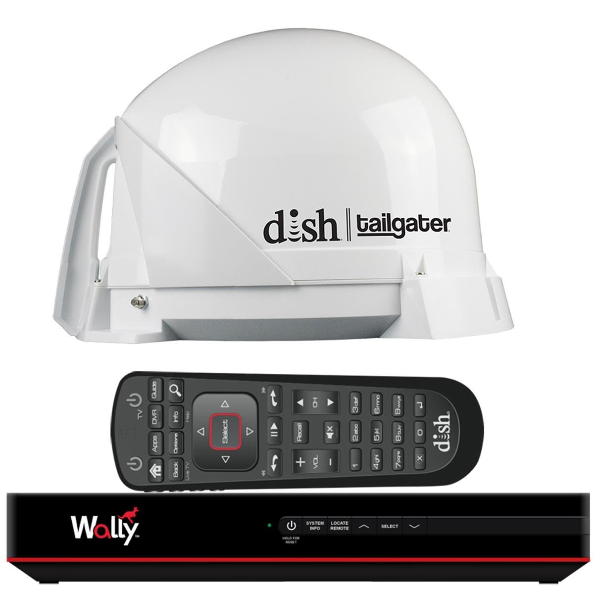 Picture of King DT4450 Dish Tailgater Satellite TV Antenna Bundle with Dish Wally HD Receiver & Cables