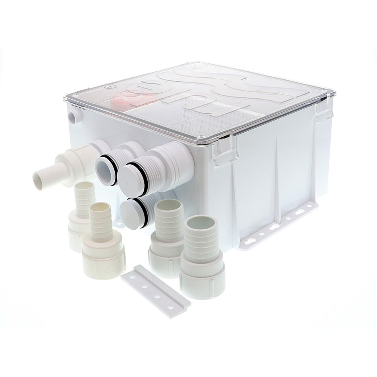 24V Shower Drain Box with 800 GPH Pump
