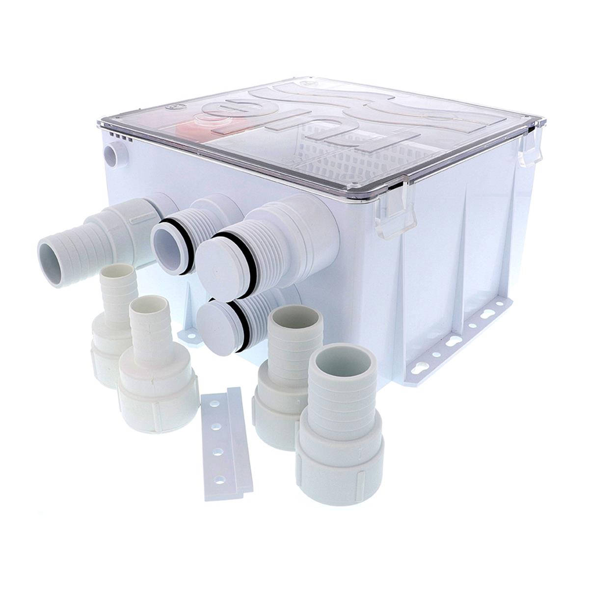 12V Shower Drain Box with 1100 GPH Pump