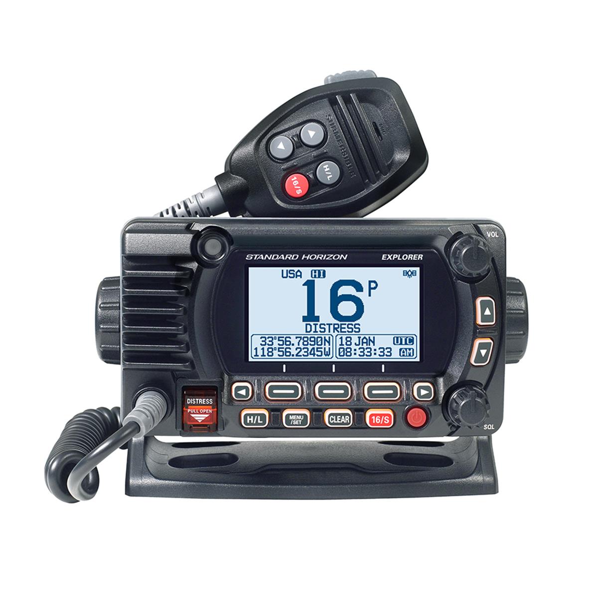 GX1800GB Fixed Mount VHF with GPS - Black -  Standard Horizon