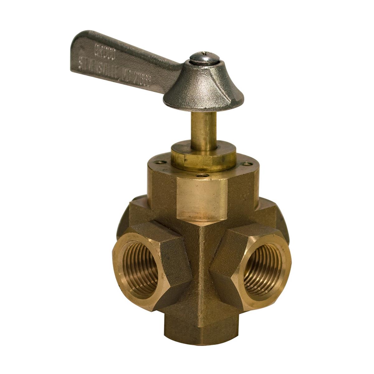 FV-550L Bronze 5-Way Tank Selector Valve 1/2" Full Flow