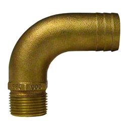 0.75 in. NPT x 1 in. ID Bronze Full Flow 90 deg Elbow Pipe to Hose Fitting