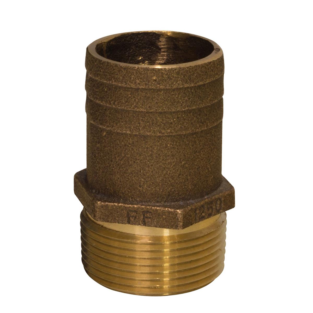 0.75 in. NPT x 1 in. Bronze Full Flow Pipe to Hose Straight Fitting