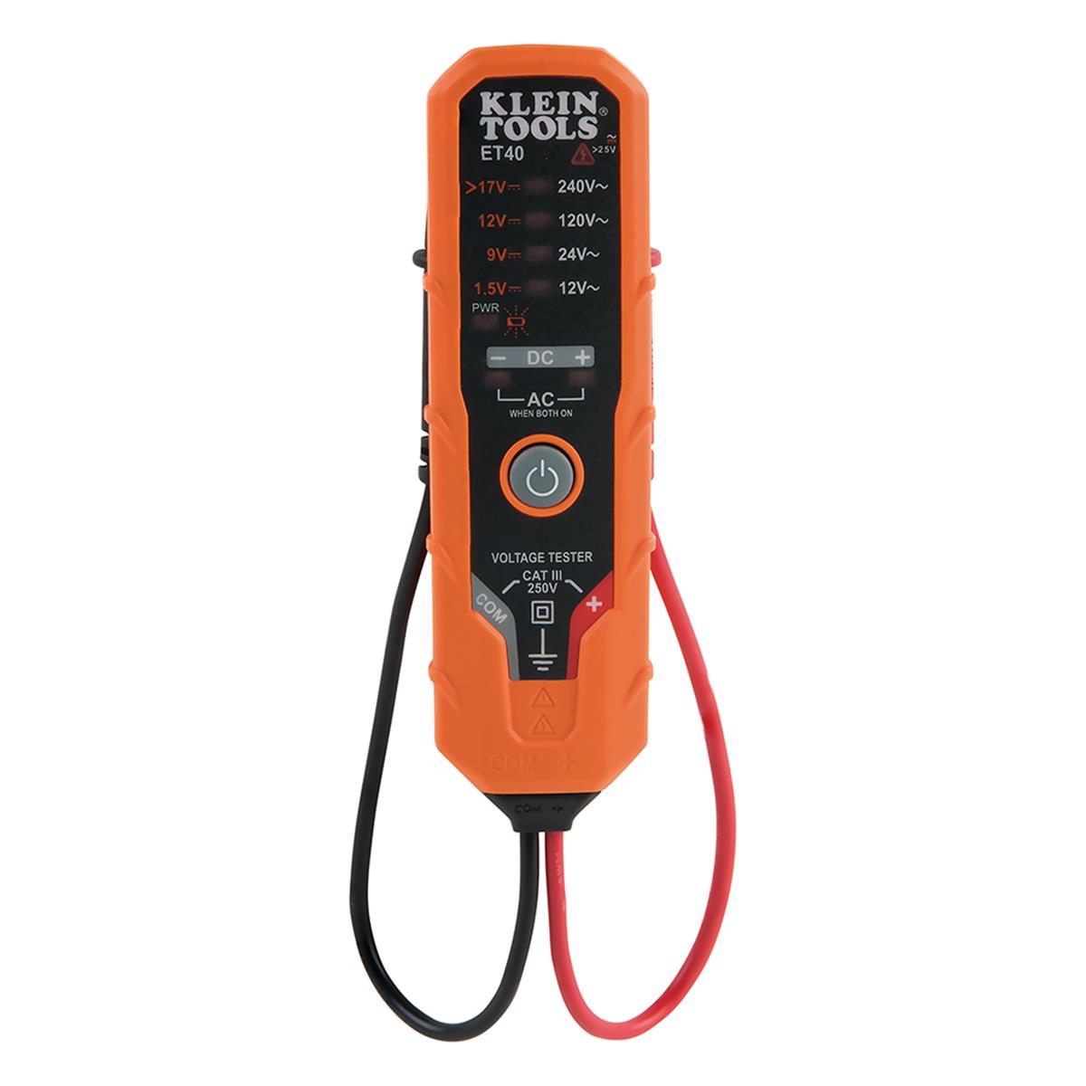 Klein Tools ET40 Voltage Tester, AC Voltage, DC Voltage, and DC Polarity
