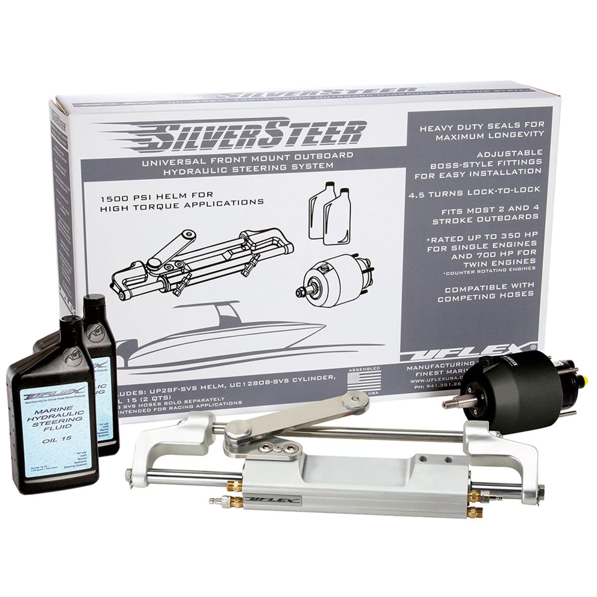 SILVERSTEERXP2T UC130 V2 Silver Steer Outboard Hydraulic Tilt Steering System