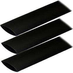 307103 1 x 3 in. Adhesive Lined Heat Shrink Tubing, Black - Pack of 3