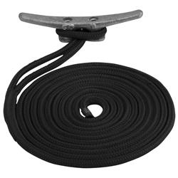 Double Braided Nylon Dock Line, Black - 0.62 in. x 15 ft.