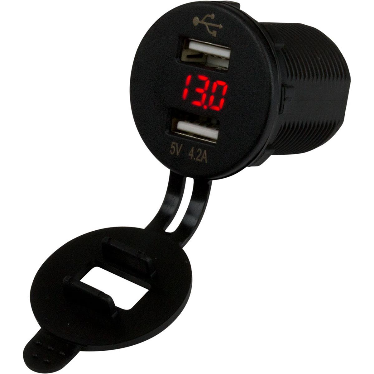 Dual USB Socket & Voltmeter with Hidden Display