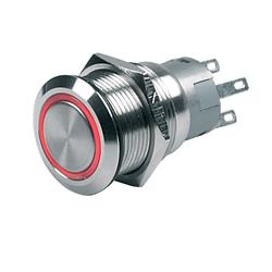 80-511-0002-00 12V Push-Button Switch Momentary On & Off - Red LED