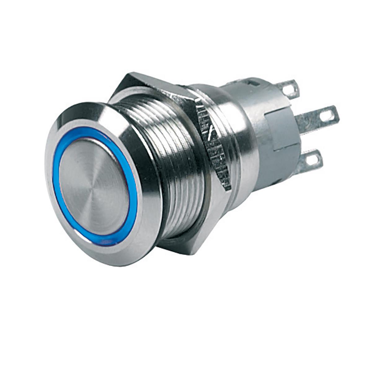 80-511-0004-00 12V Push-Button Switch Momentary On & Off - Blue LED