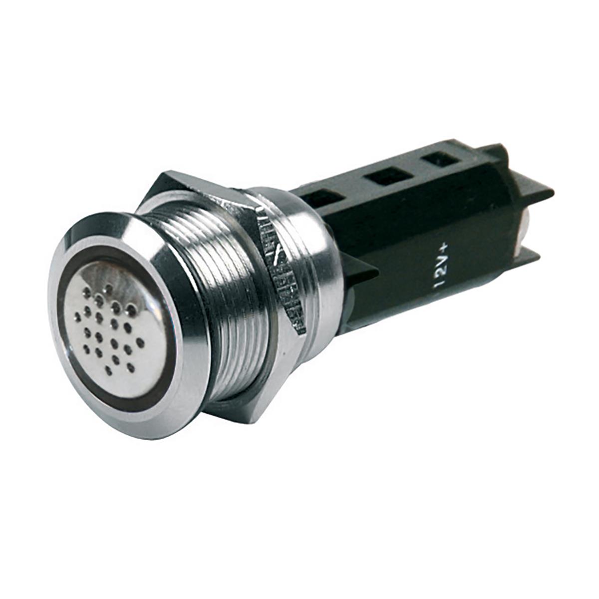 80-511-0009-00 12V Push-Button Switch Buzzer - Red LED