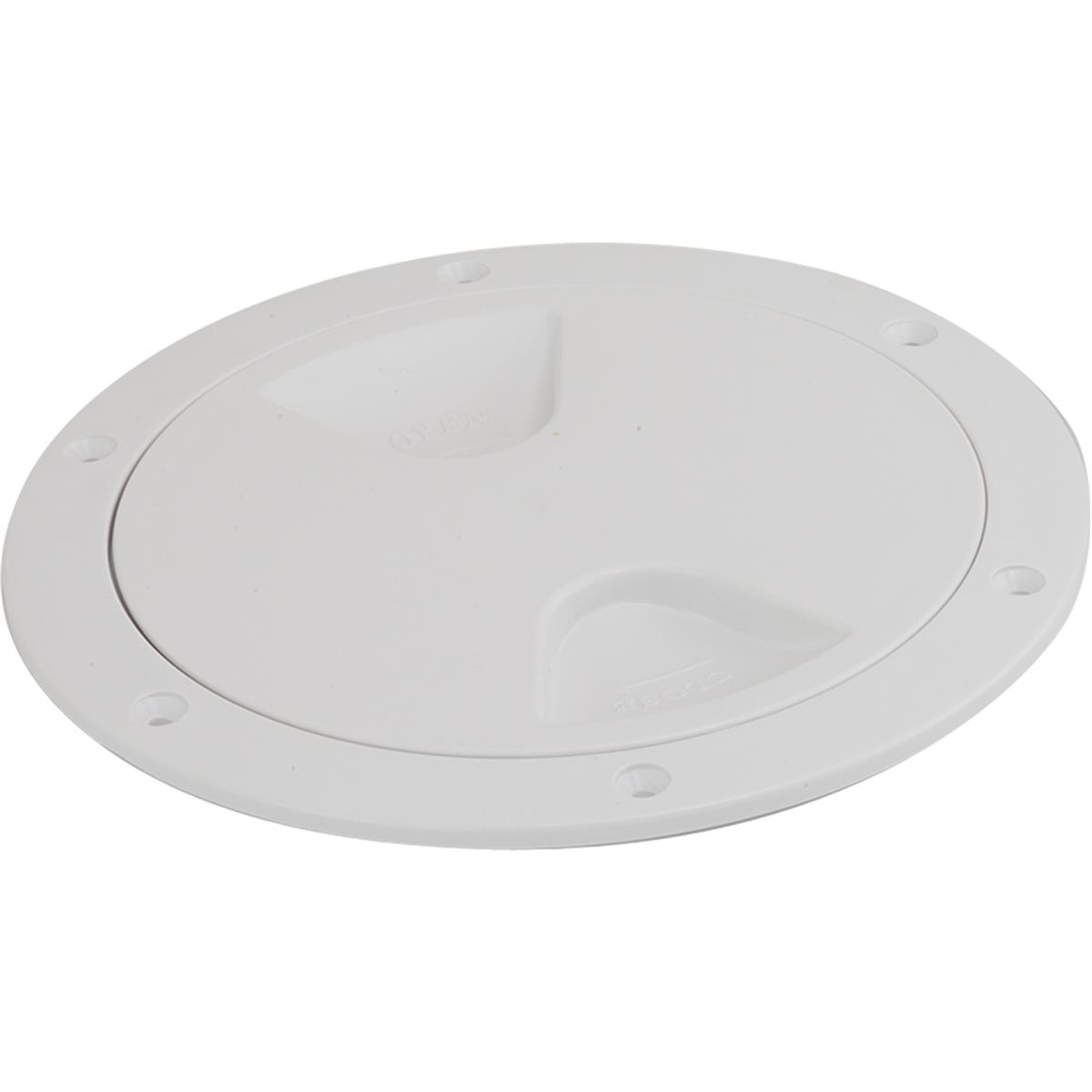Screw-Out Deck Plate, White - 4 in.