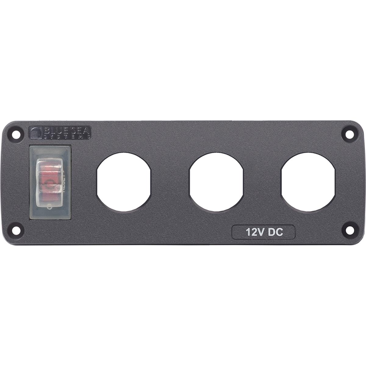 s 4367 Water Resistant USB Accessory Panel - 15A Circuit Breaker & 3x Blank Apertures