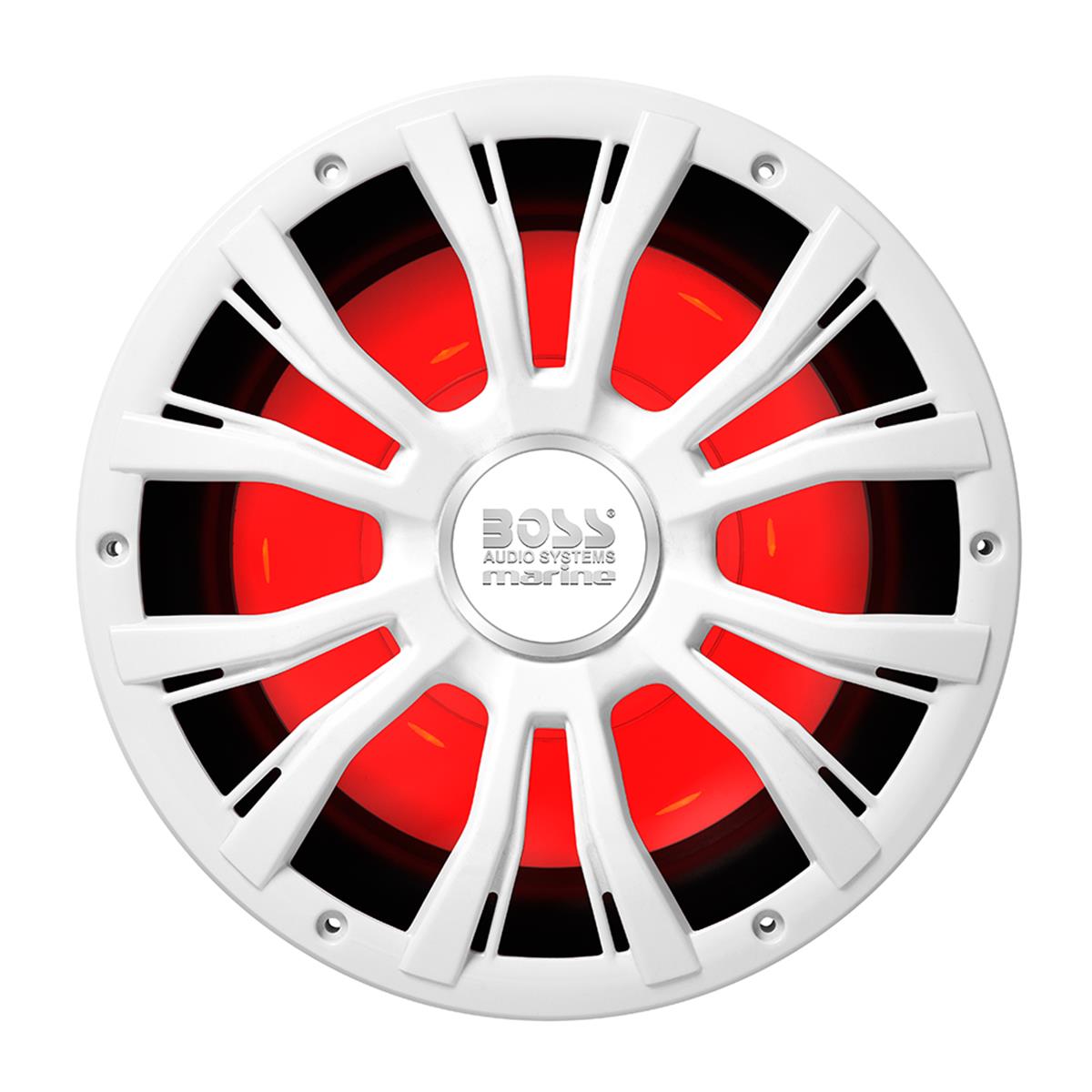 Picture of Boss Audio MRGB10W 10 in. Marine 800W Subwoofer with Multicolor Lighting - White
