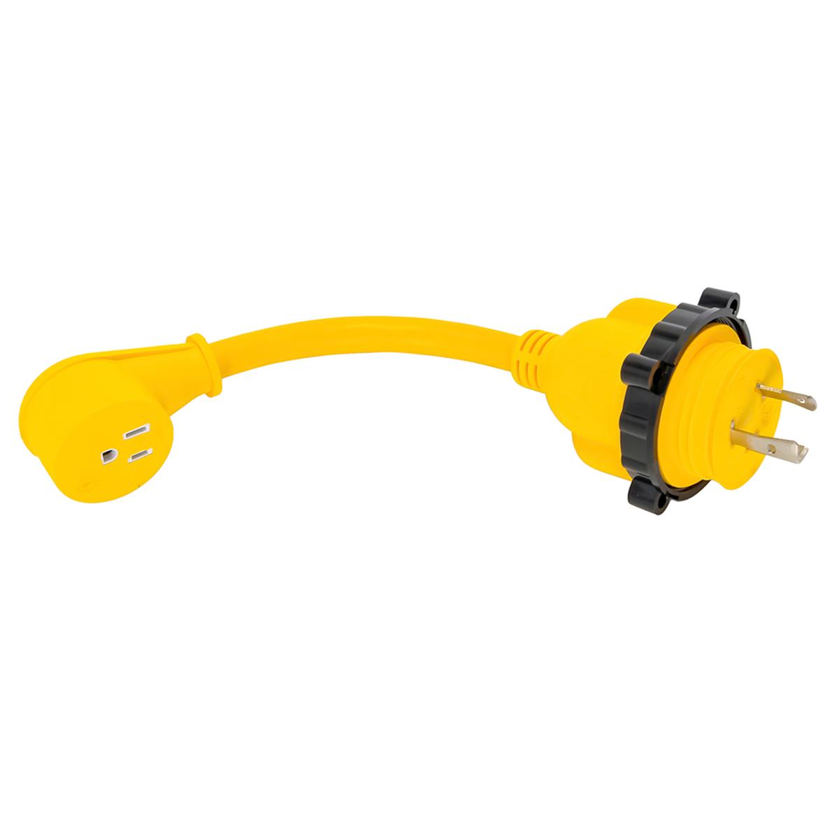 Picture of Camco 55616 12 in. 30AM & 15AF Power Grip Marine Dogbone - M-Locking & 90F Adapter