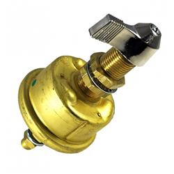 Picture of Cole Hersee M-284-09-BP Single Pole Brass Battery Switch with Faceplate 175 Amp Continuous 800 Amp Intermittent