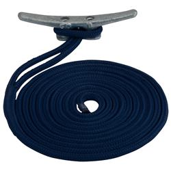 Sea-Dog 302110020NV-1 0.38 in. x 20 ft. Double Braided Nylon Dock Line, Navy
