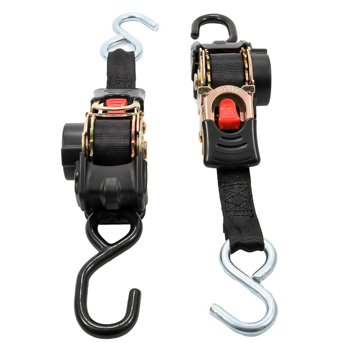 50033 1 in. Retractable Tie Down Straps - 6 ft. Dual Hooks